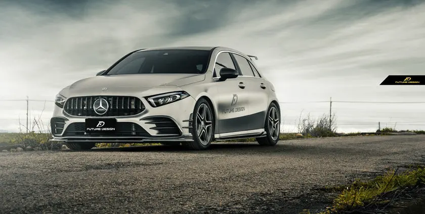 Future Design Carbon Fiber Double Layer Front Lip Stage 2 For Mercedes-Benz A-Class W177 1