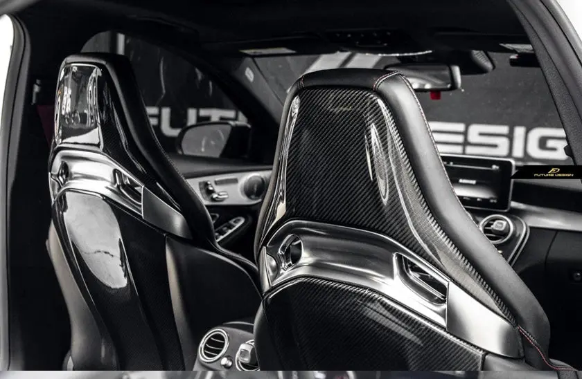 Future Design Carbon Fiber Front Seat Back Trim For W205 W117 2