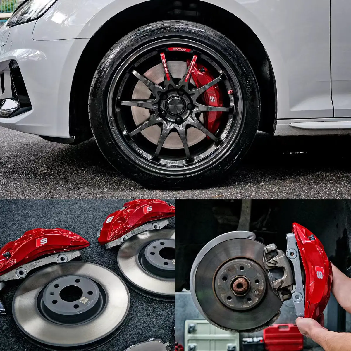 Genuine Audi S-Line 6 Pot W/ 350Mm Disc Front Brake Upgrade Kit For Audi A4 A5 B9 1