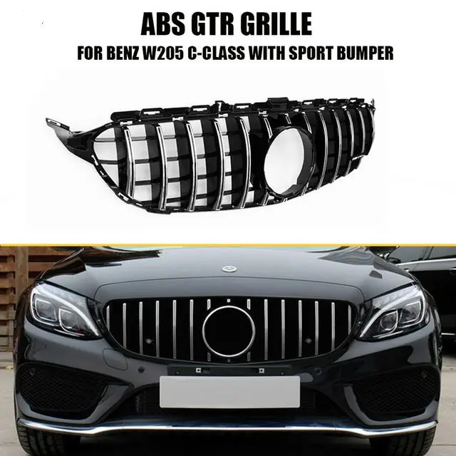 Gtr Amg Style Front Grill For Benz W205 C-Class 1