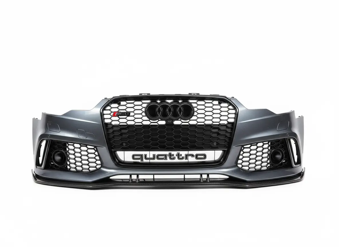 Carbon Fiber Front Spoiler For Rs6 Style Front Bumper 1