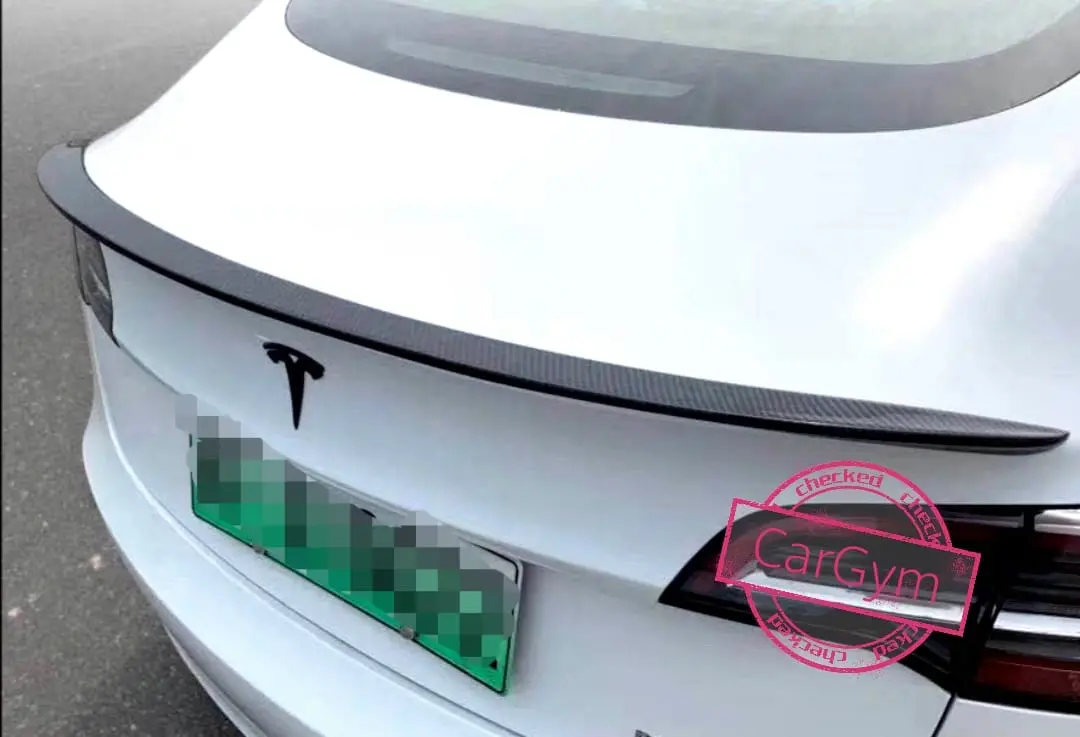 Oe Style Carobn Fiber Rear Lip Spoiler For Tesla Model 3 1