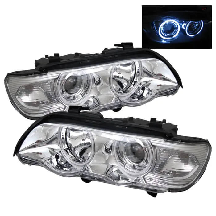 Bmw E53 X5 Projector Chrome Headlight W/Ccfl Angel Eyes 2000-02 1