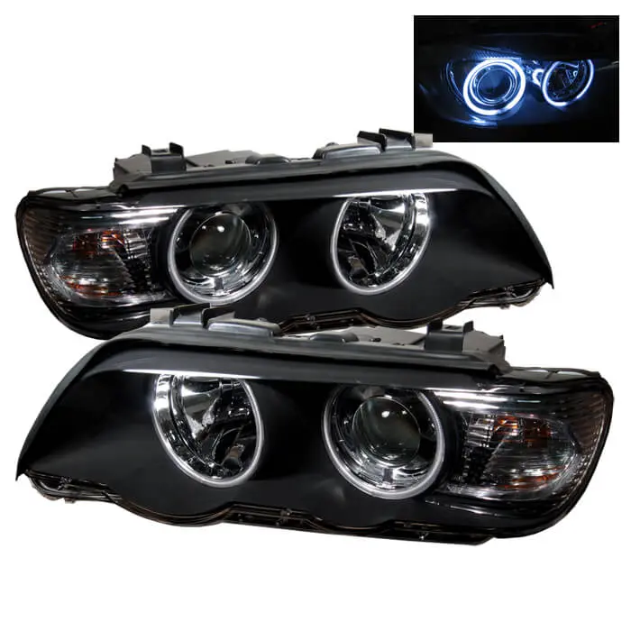 Bmw E53 X5 Projector Black Headlight W/Ccfl Angel Eyes 2000-02 1