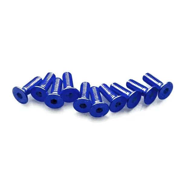 61375 Fsh Blue Flat Head Aluminum Screw Pack - 10Pcs 1