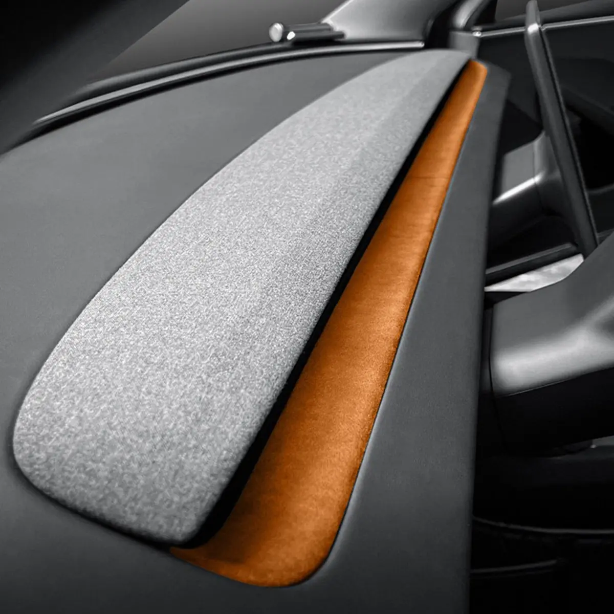 Alcantara Spliced Dash Trim For Tesla Model 3 Highland / Model Y Juniper (2Pcs) 1