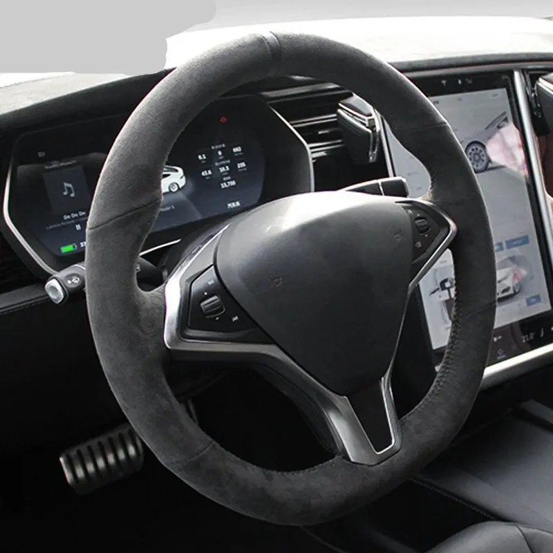 Alcantara Steering Wheel Cover For Tesla Model S / Model X 6