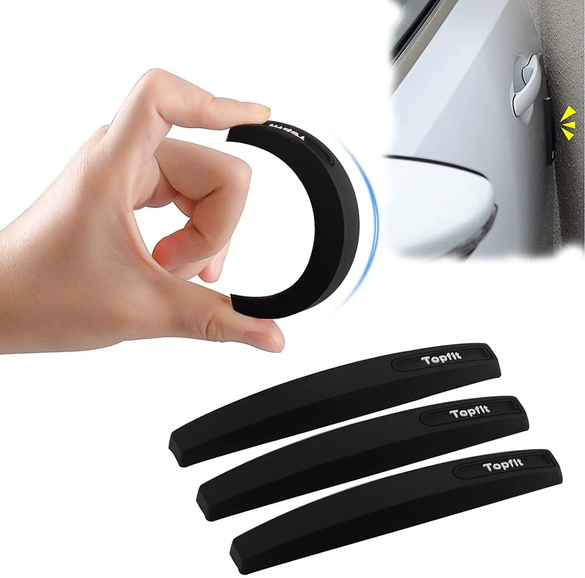 Rubber Door Edge Guards For Tesla | Universal Fit | 3M Adhesive | Heat & Cold Resistant 1