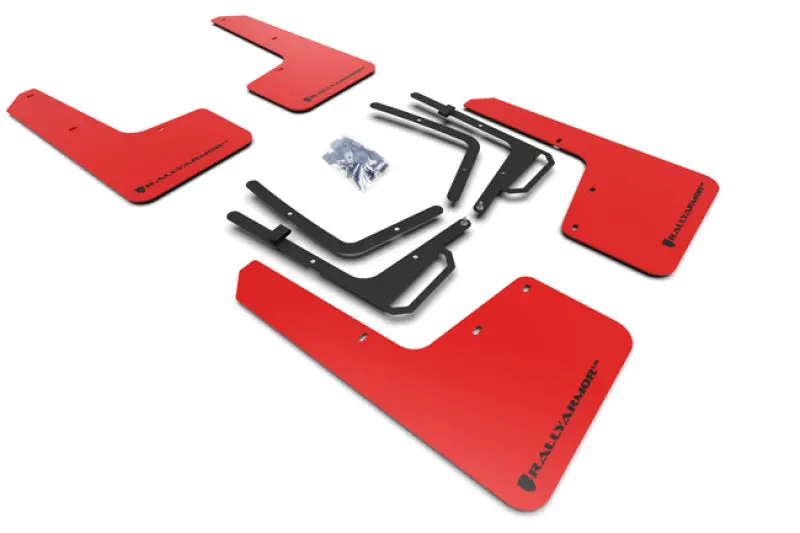 Rally Armor Ur Red Mud Flaps With Black Logo For 2017–2019 Ford F-150 Raptor 1