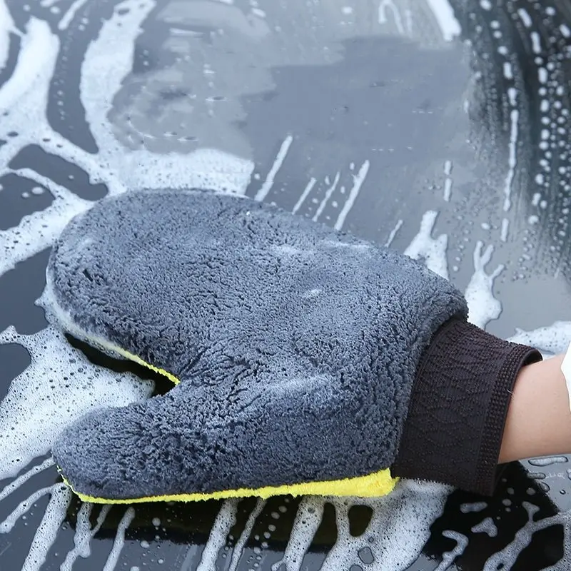 Bear Paw Coral Fleece Cleaning Gloves (2-Pack) | Scratch-Free | Lint-Free | 3 Colors 1