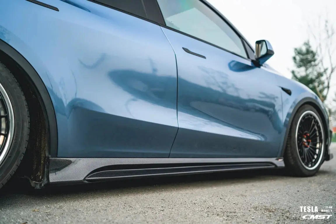 Cmst Tuning Carbon Fiber Side Skirts Ver.2 For Tesla Model Y 1