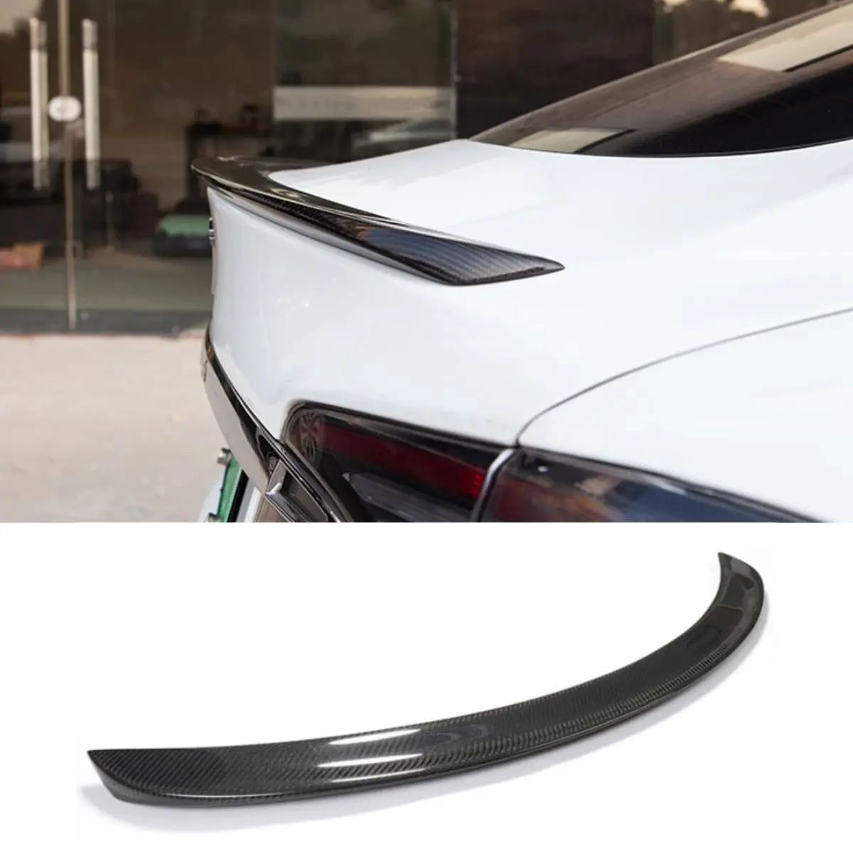 Carbon Fiber Rear Trunk Spoiler Blade Performance Style For Tesla Model S 1