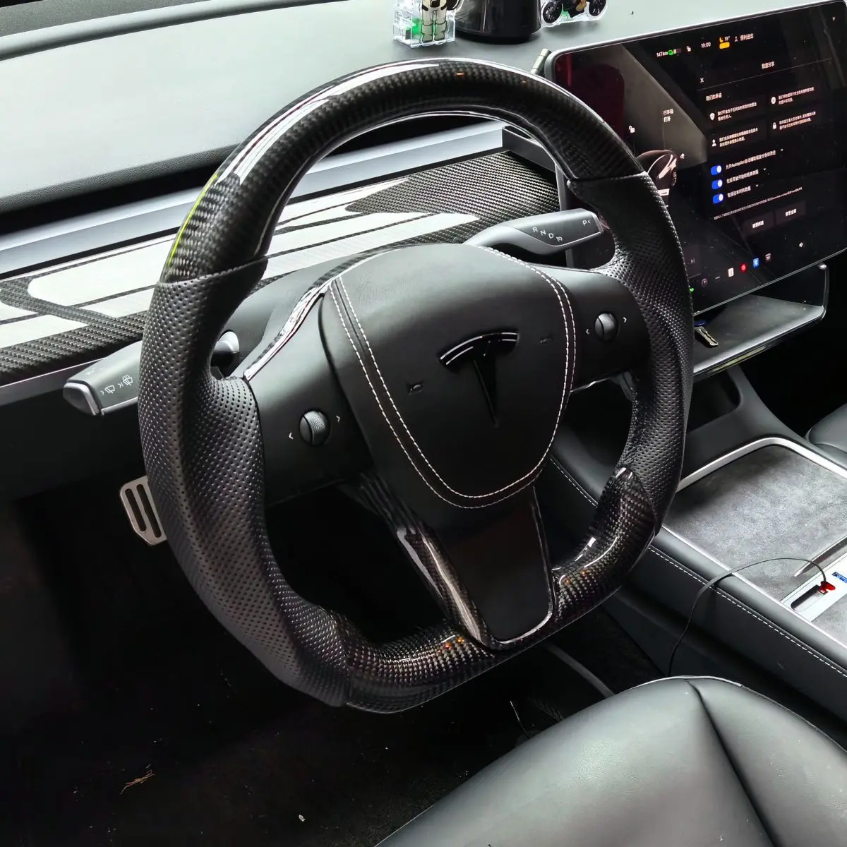 Carbon Fiber Sport Steering Wheel For Tesla Model 3 / Y 【Style 39】 1