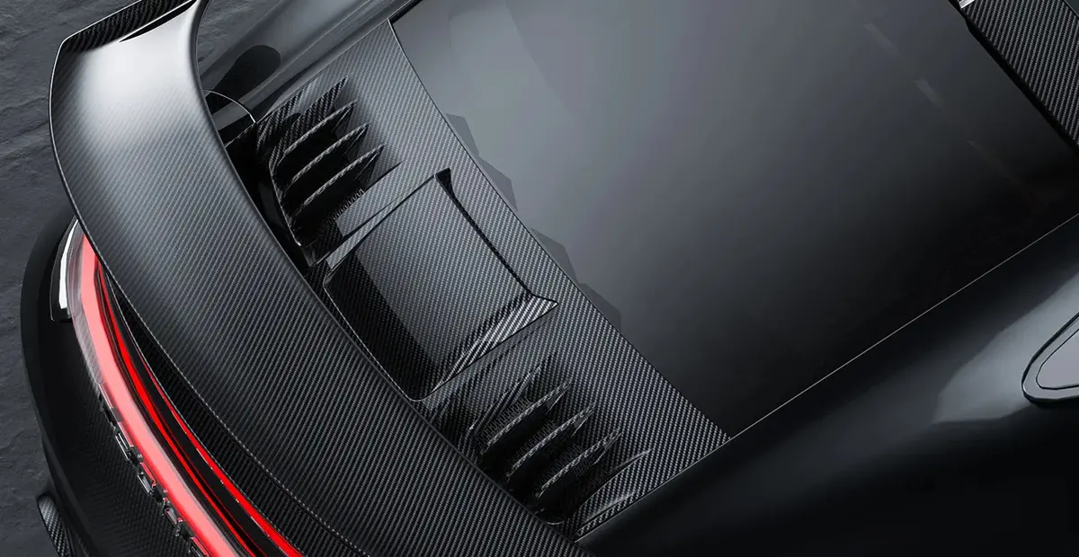 Paktechz Dry Carbon Fiber Rear Engine Cover For Porsche 911 992 Turbo S 2019+ 1