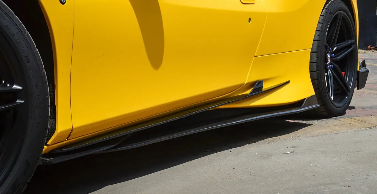 Paktechz Carbon Fiber Side Skirts & Splitters For Ferrari F8 Tributo / Spider 1