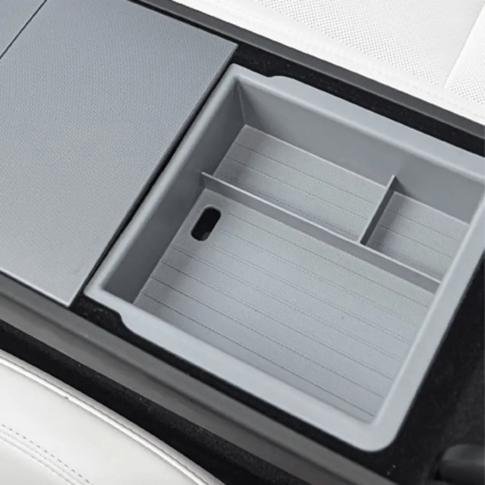 Double-Layer Center Armrest Storage Box For Model 3 Highland/Y Juniper | 3 Colors 2