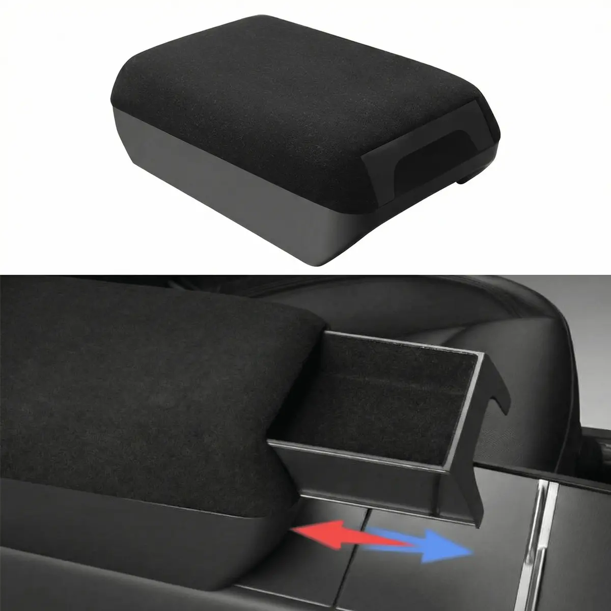 Center Console Armrest Riser With Hidden Sliding Storage For Model 3 Highland & Model Y Juniper 1