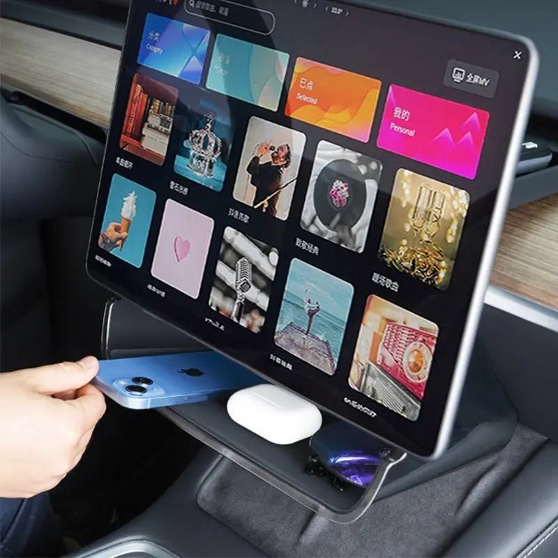 Under Center Screen Storage For Model 3 Highland / Model Y Juniper 1