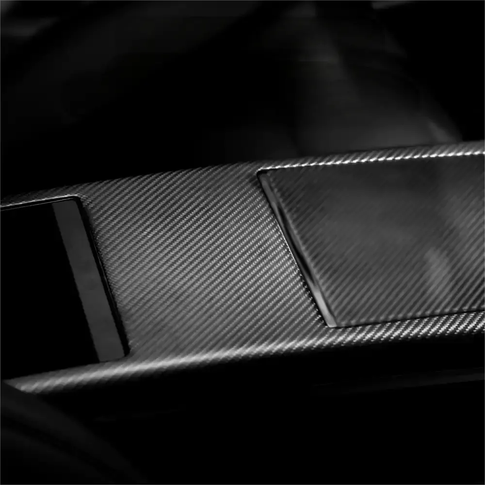 Center Console Side Trim Dry Carbon Fiber Overlay For Model S/X 2021+ 2