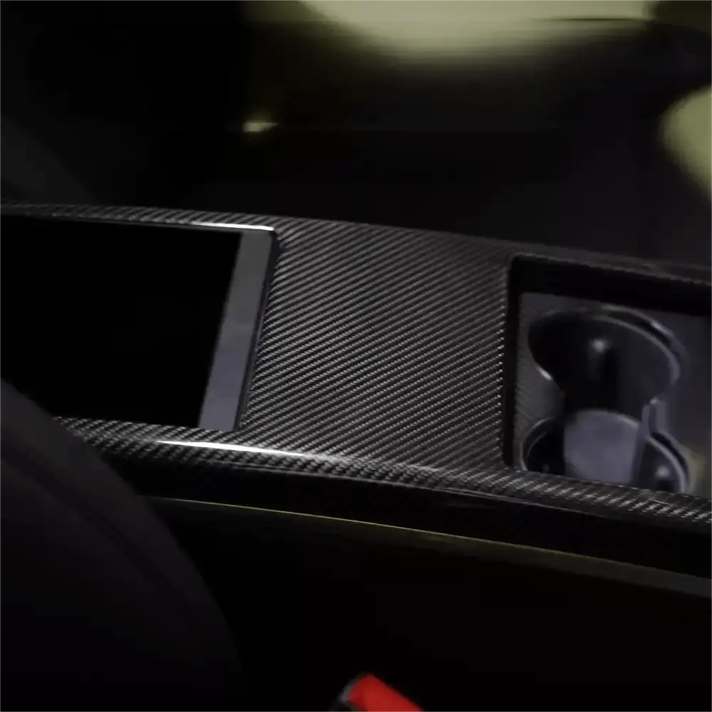 Center Console Side Trim Dry Carbon Fiber Overlay For Model S/X 2021+ 1