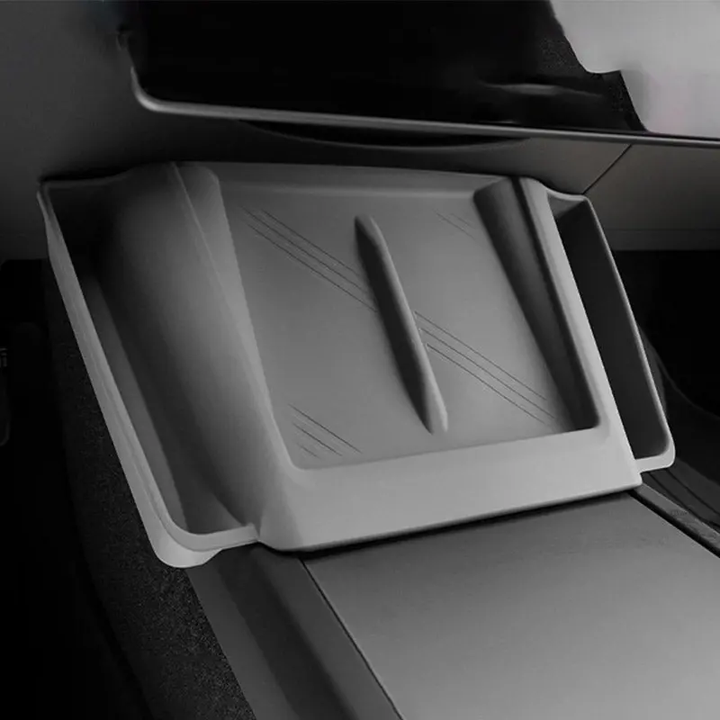 Center Console Wireless Charging Pad With Side Pockets For Tesla Model 3 Highland & Model Y Juniper 1