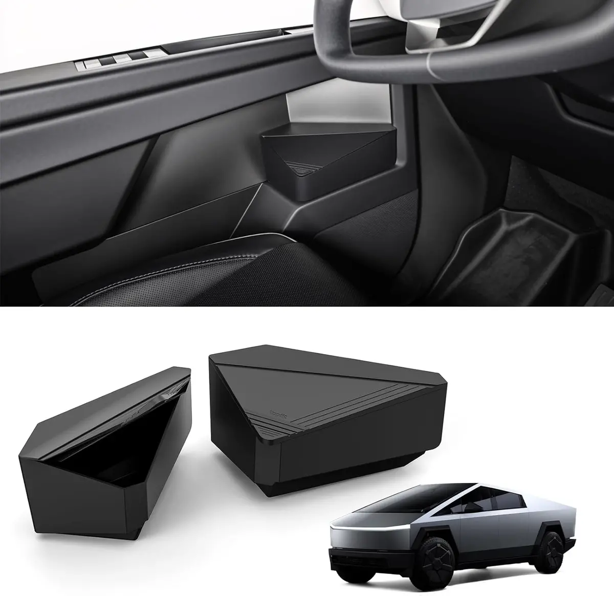 Front Door Silicone Storage & Privacy Box For Cybertruck 1