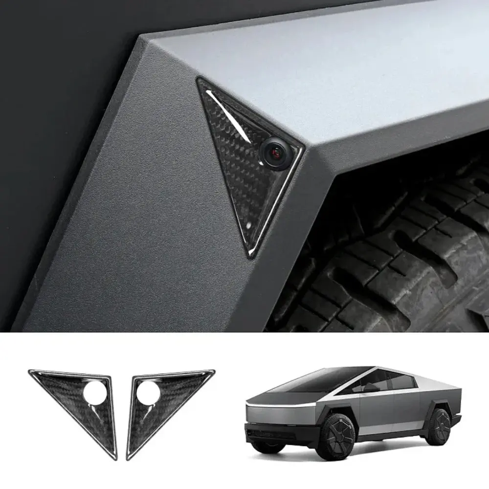Cybertruck Front Fender Camera Applique Overlays | Real Carbon Fiber (1 Pair) 1