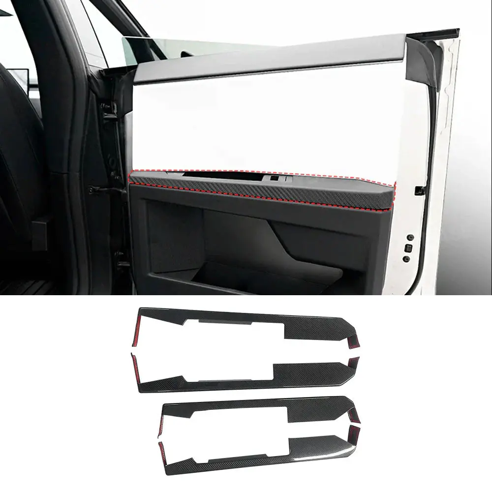 Cybertruck Lower Door Panel Armrest Overlays | Real Molded Carbon Fiber (4-Piece Set) 1