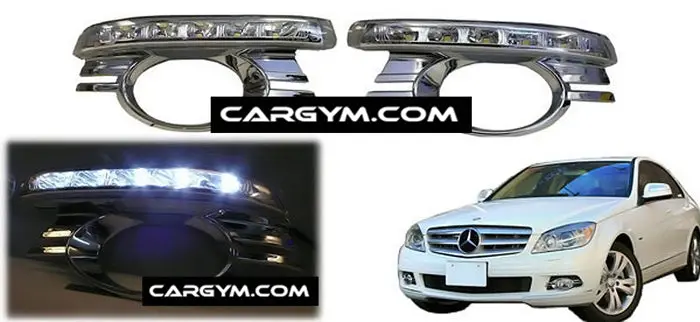 Mercedes Benz W204 Led Daytime Running Light W/ Chrome Ring 1