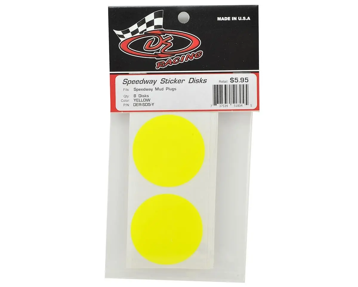 Der-Sds-Y Yellow Speedway Mudplug Sticker Disks 1