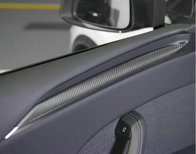Door Trim Dry Carbon Fiber Overlay For Model S/X 1