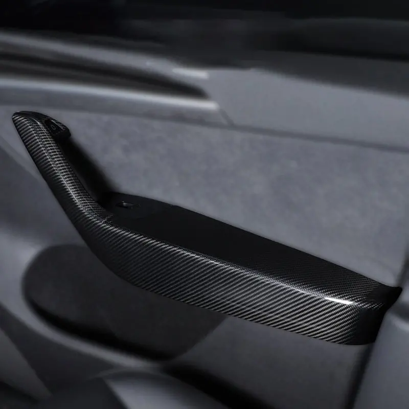 Dry Carbon Fibre Door Armrest Covers For Tesla Model Y / Model Y Juniper 3