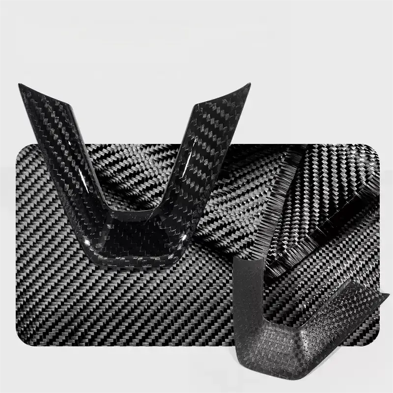 Tesert Dry Carbon Fiber Steering Wheel V-Cover For Model 3 Highland & Y Juniper 1