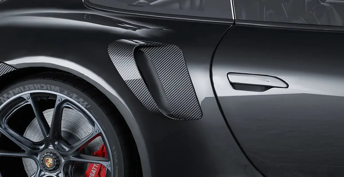 Paktechz Dry Carbon Fiber Side Air Inlet Covers For Porsche 911 992 Turbo S 2019+ 1