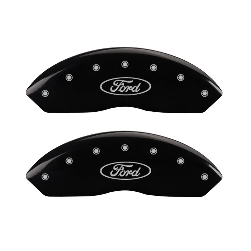 Mgp Engraved Oval Logo Caliper Covers – Black Finish With Silver Lettering For Ford Vehicles 1