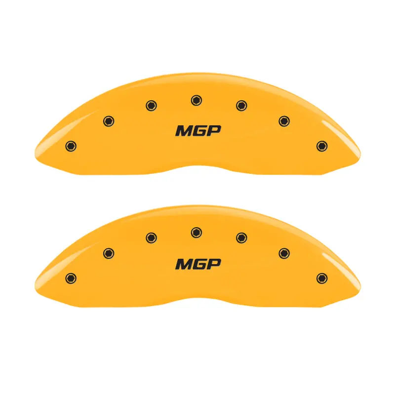 Mgp Engraved Front & Rear Brake Caliper Covers – Yellow Finish With Black Chrome Detailing 1