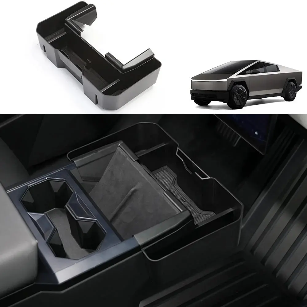 Extended Center Console Organizer Storage Box For Cybertruck 1