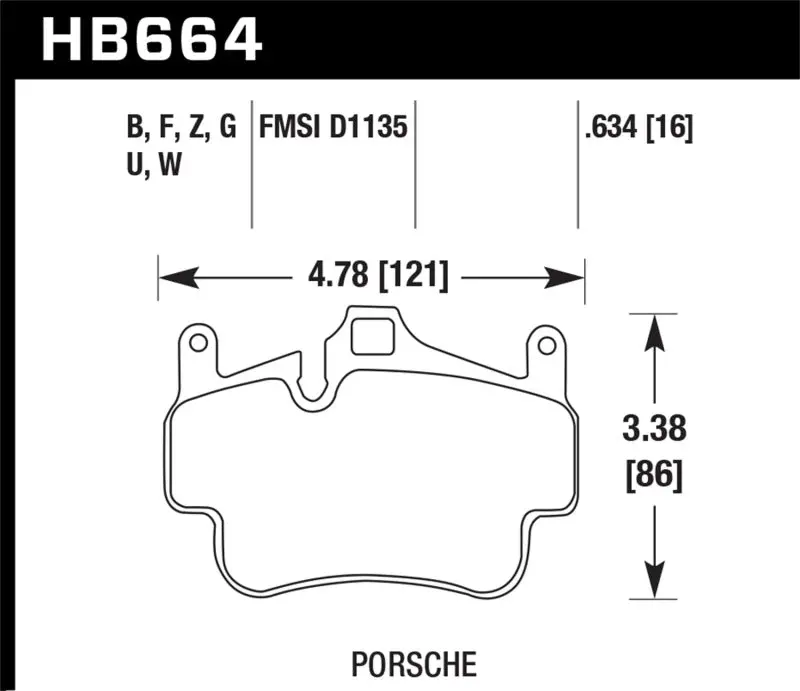 Hawk Performance Ceramic Brake Pads – Front & Rear For 2005–2008 Porsche 911 Carrera; Front Only For 2007–2008 Cayman 1