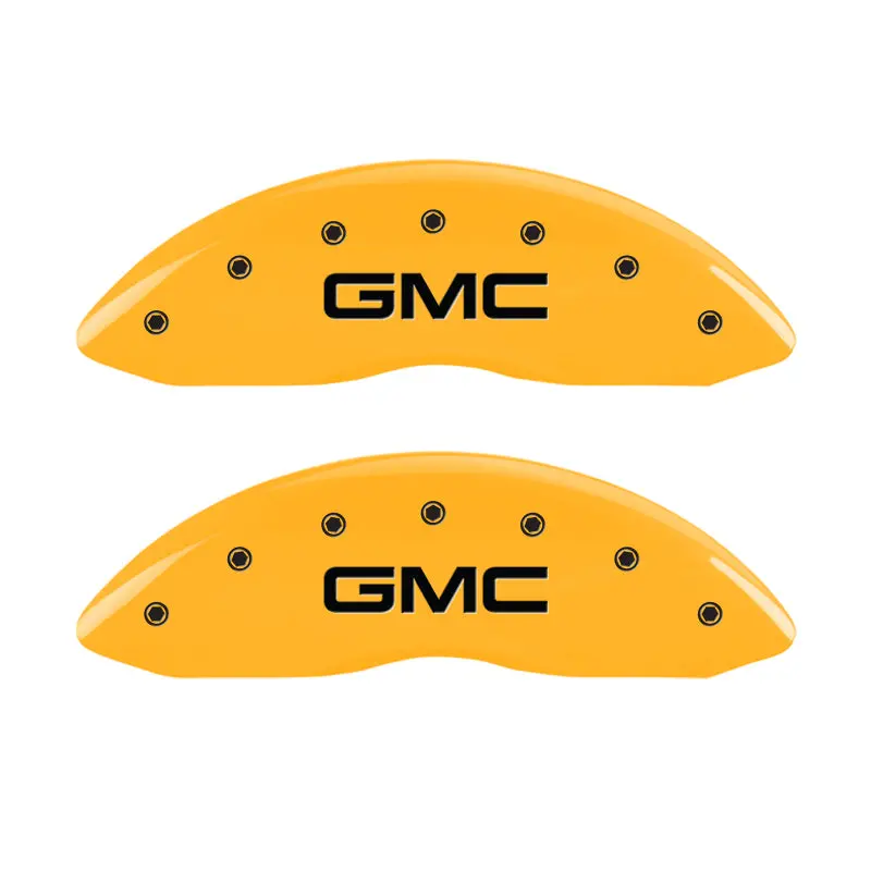Mgp 4 Caliper Covers Engraved Front & Rear Gmc Yellow Finish Black Char 2005 Gmc Envoy Xl 1