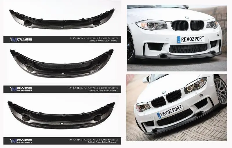 Revozport Bmw 1M Raze Dry Carbon Fiber Front Splitter With Lower Splitter 1