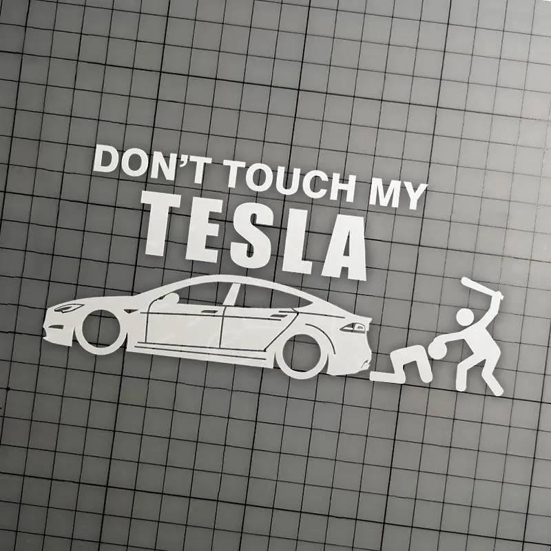 Don't Touch My Tesla | Funny Vinyl Stickers | Uv-Resistant & Waterproof | Express Your Humor 1