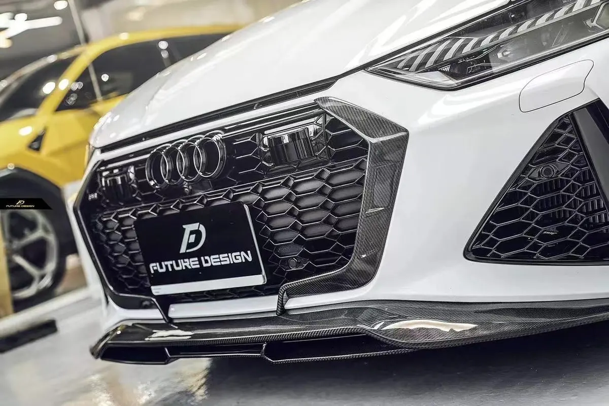 Future Design Blaze Carbon Fiber Front Grill Side Overlay For Audi Rs6 C8 2020-2022 1