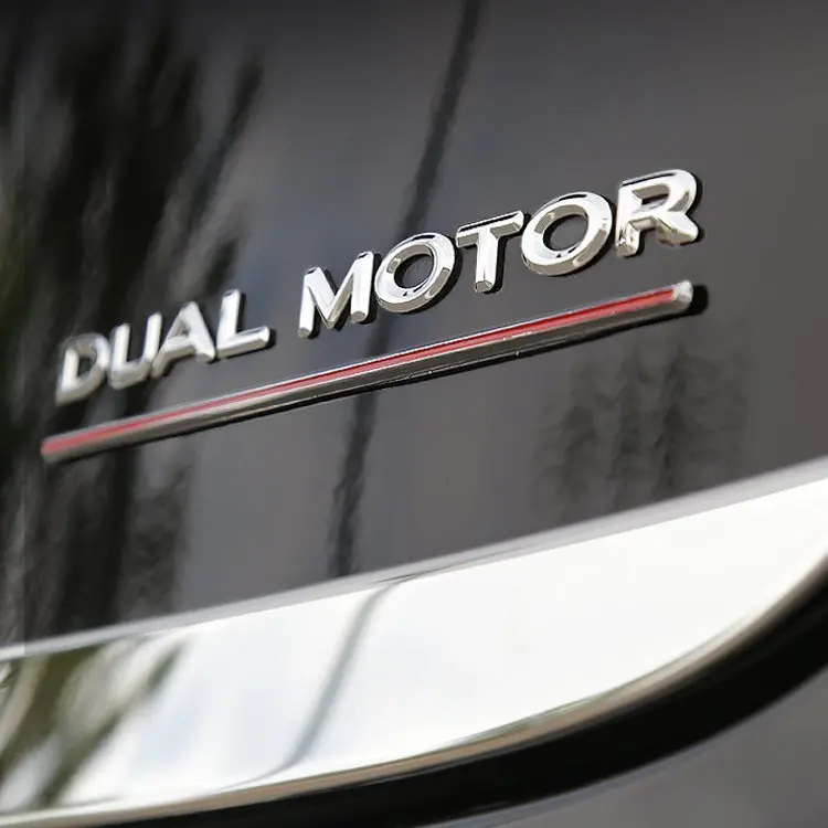 Performance Tail Dual Motor Badge For Tesla | Abs | 2 Colors | 3M Adhesive 2