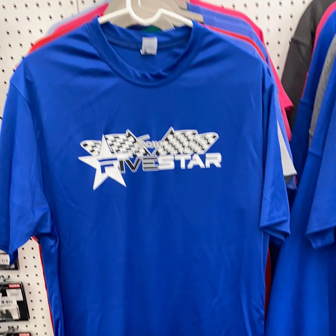 Team Driver Poly T Shirts And Five Star White  Polyester T Shirt 1