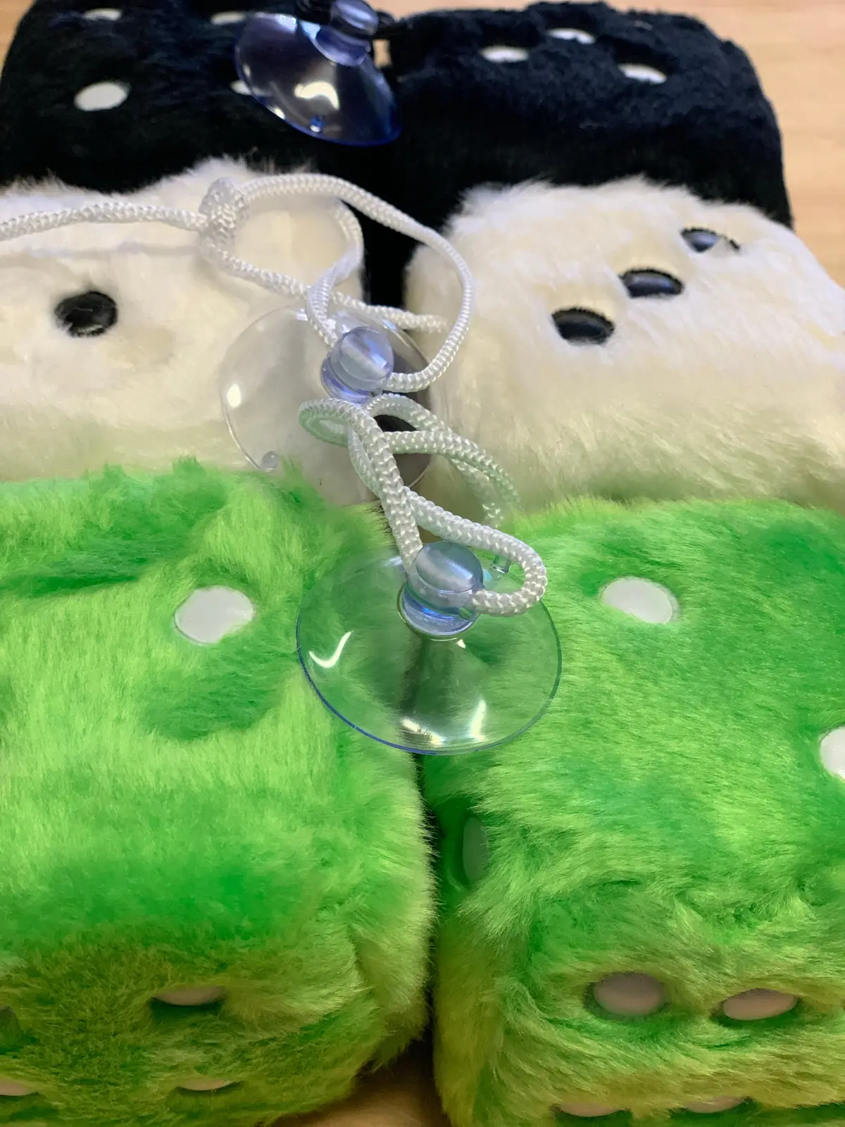 Fluffy Dice, Black/Green/White 1