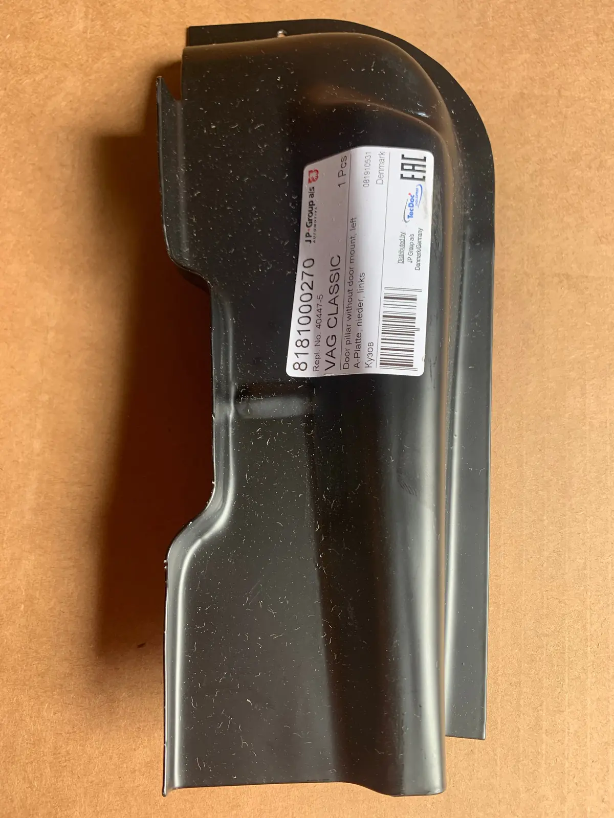 Door Pillar Without Door Mount, Karmann Ghia 1957-74 1