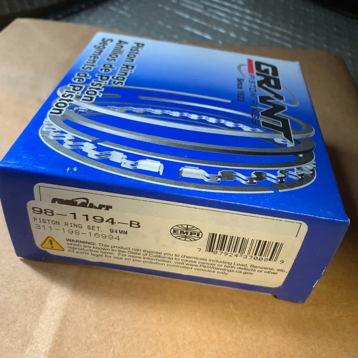 Piston Ring Set, 94Mm (1.5X2x4) 1