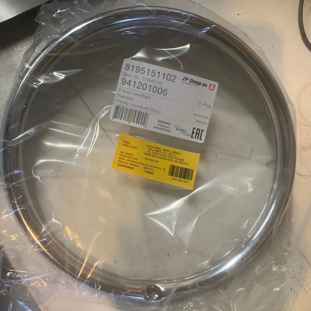 Headlight Rim, Late Beetle/T3/Kombi/181 1