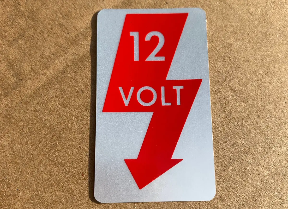 '12 V' Door Pillar Sticker 1
