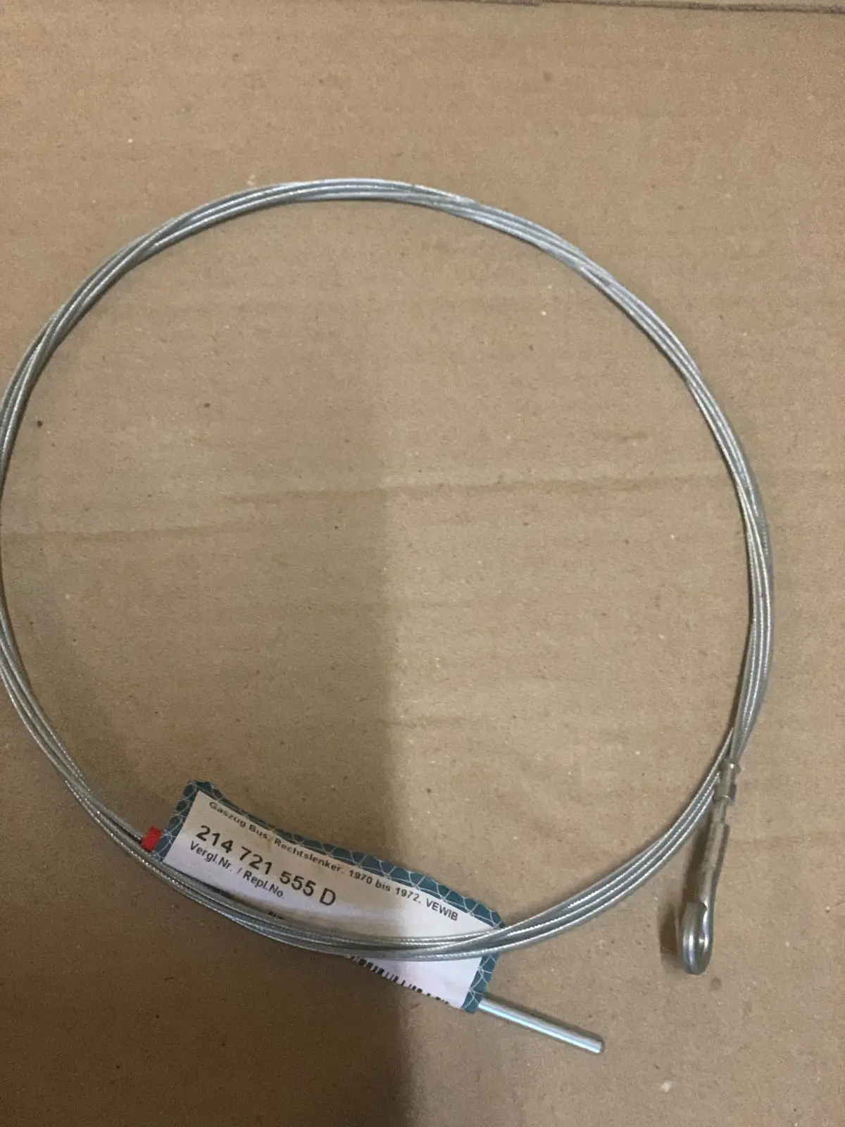 Accelerator Cable Rhd, Kombi 1970-72 1
